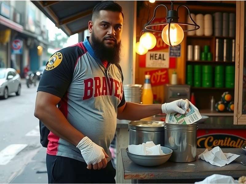Bangalore Braves - Street Food Strategy Bangalore Braves player using a street food stall to restore health during a mission